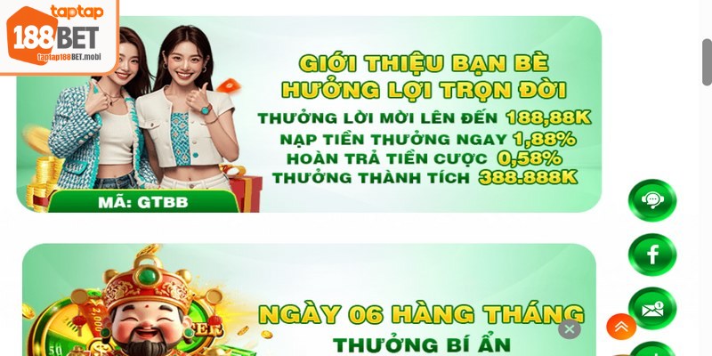 Bắt đầu ngay hành trình giải trí ngay với quà chào mừng cực hấp dẫn tại 188BET